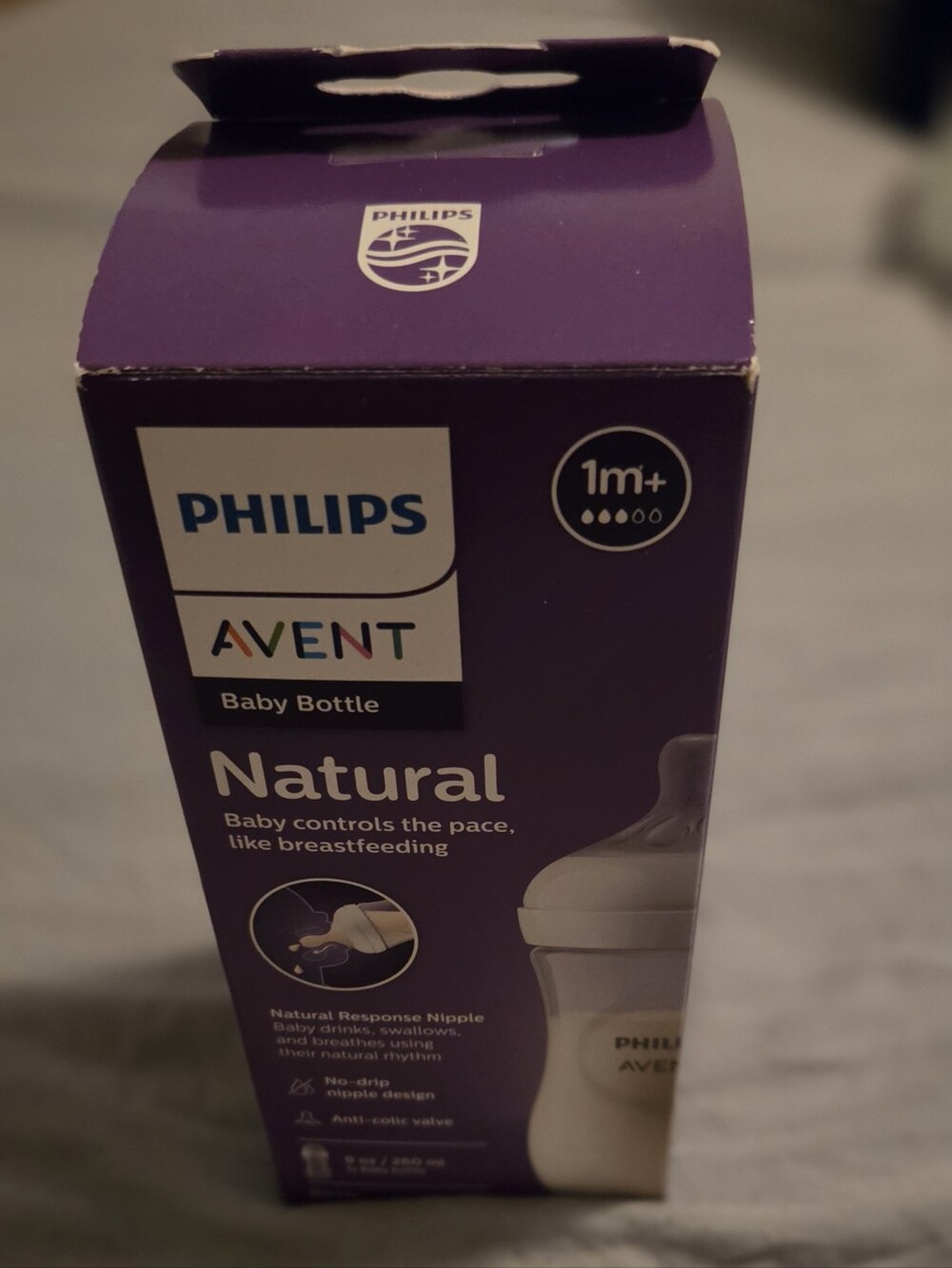 Philips AVENT Natural Baby Bottle - Purple Packaging